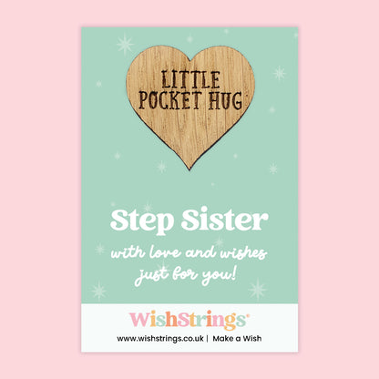 Female Relations Pocket Hug Collection | Wooden Heart Keepsakes for Mum, Sister & Daughter | Handmade Thoughtful Gifts