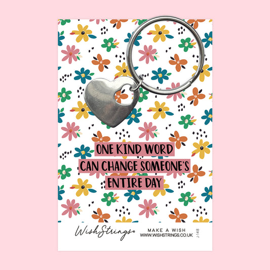 One Kind Word - Heart Keyring