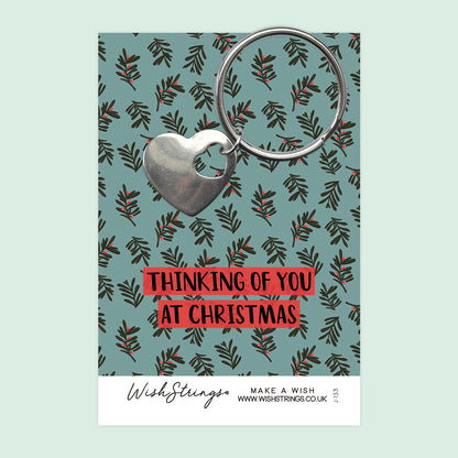 Thinking of you this Christmas - Heart Keyring