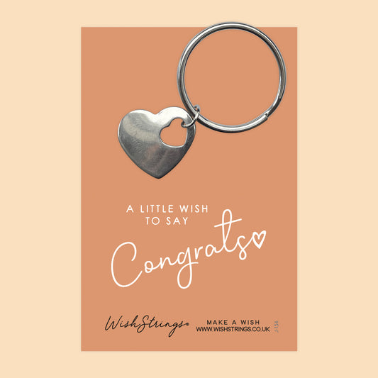 Congrats - Heart Keyring