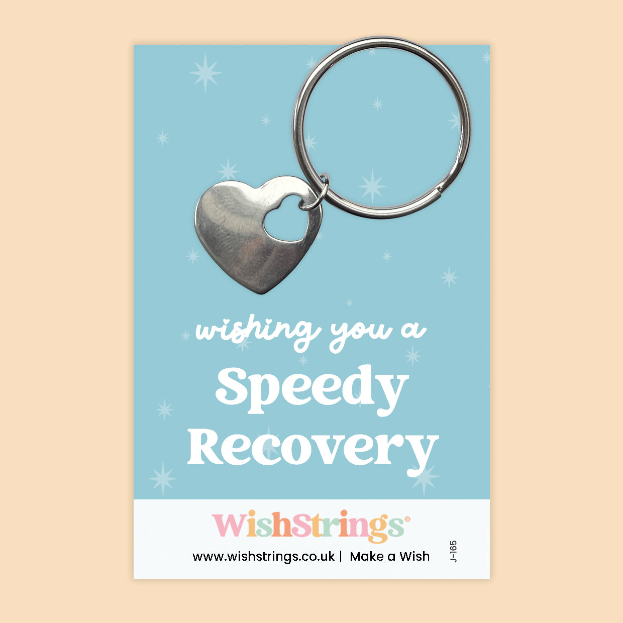 Wishing You a Speedy Recovery - Heart Keyring