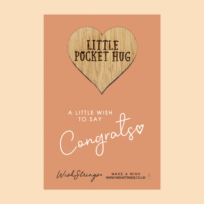 SALE - CONGRATS - Oak Pocket Hug Token | S108