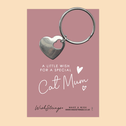 Cat Mum - Heart Keyring