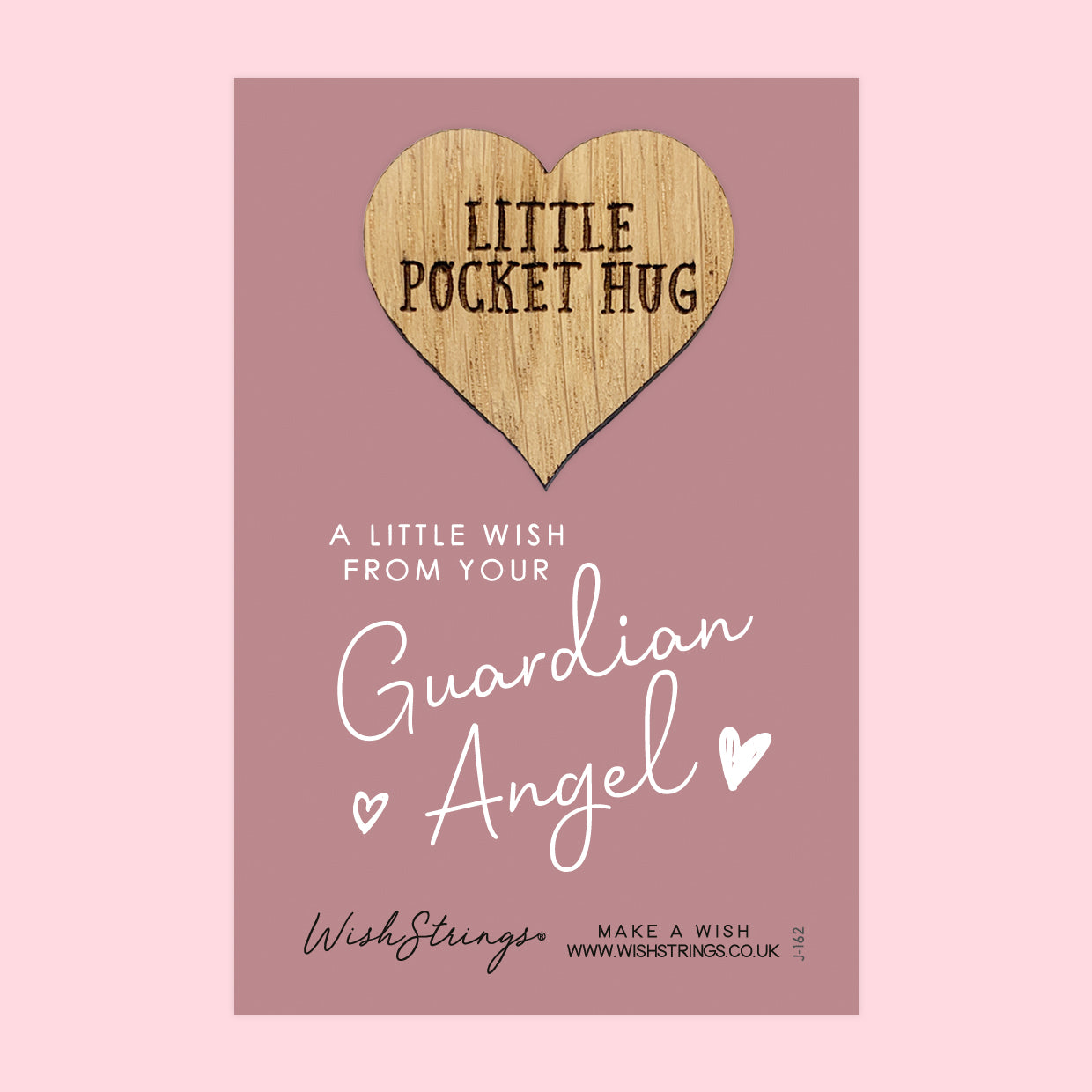 Guardian Angel - Little Pocket Hug - Wooden Heart Keepsake Token