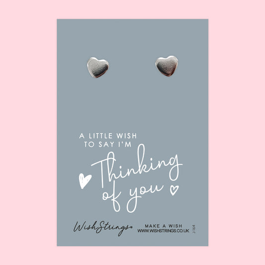 Thinking of You - Silver Heart Stud Earrings | 304 Stainless - Hypoallergenic