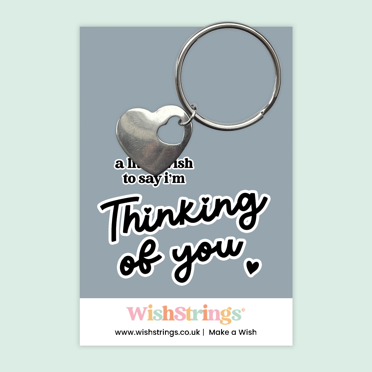 Thinking of You - Heart Keyring