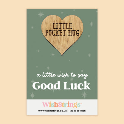 Good Luck Collection – 6 Pocket Hugs & 6 WishStrings | Encouragement & Support Gifts | Handmade Inspirational Keepsakes
