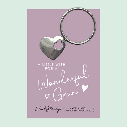 Wonderful Gran - Heart Keyring