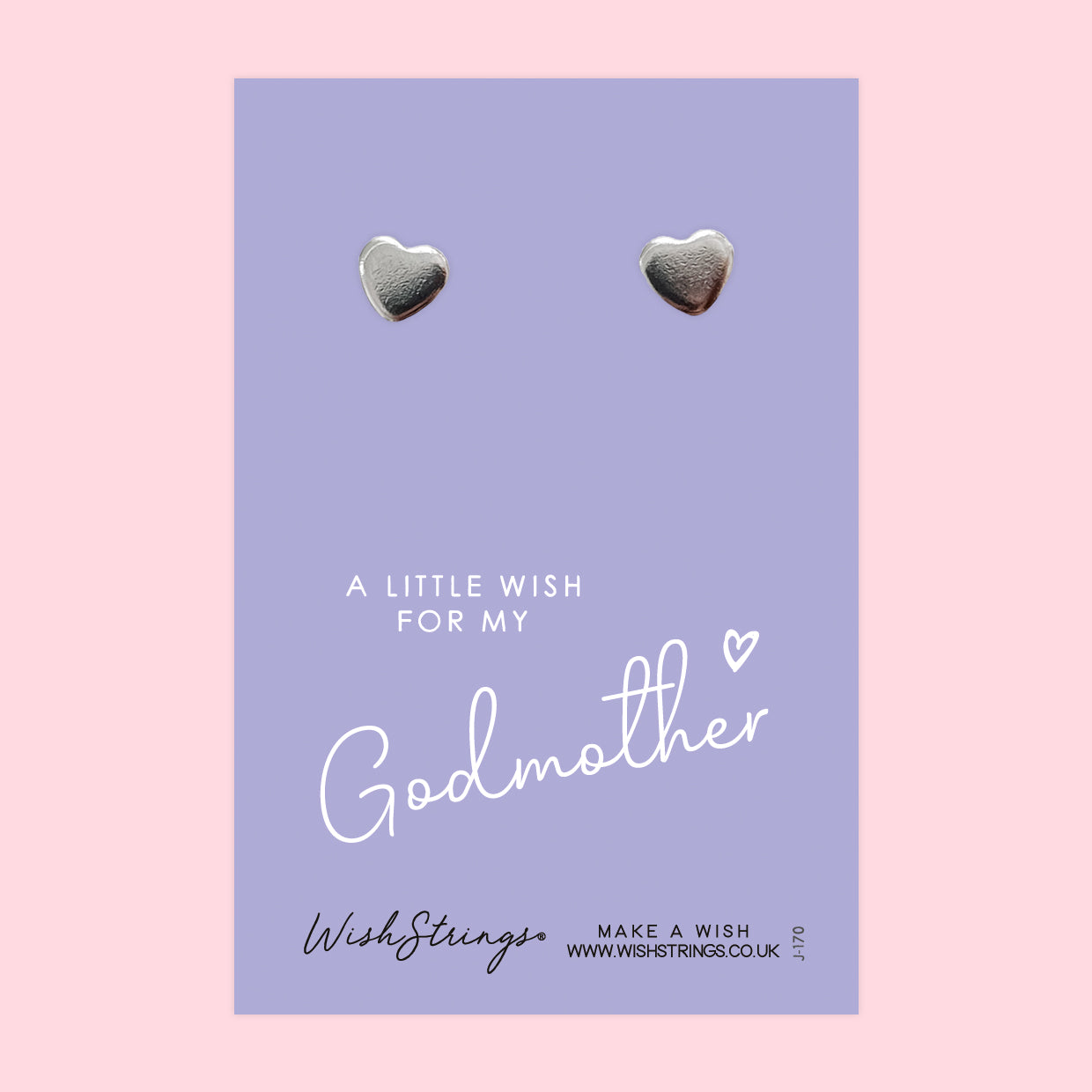 Godmother - Silver Heart Stud Earrings | 304 Stainless - Hypoallergenic