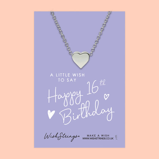 16th Birthday - Heart Necklace