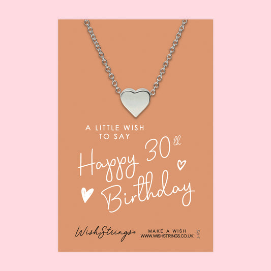 30th Birthday - Heart Necklace