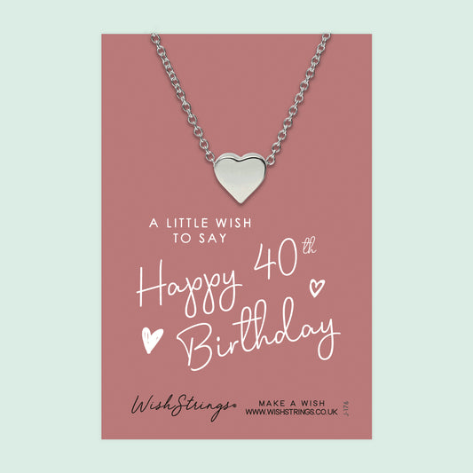 40th Birthday - Heart Necklace