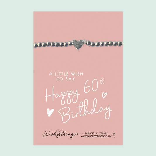 60th Birthday - Heart Stretch Bracelet