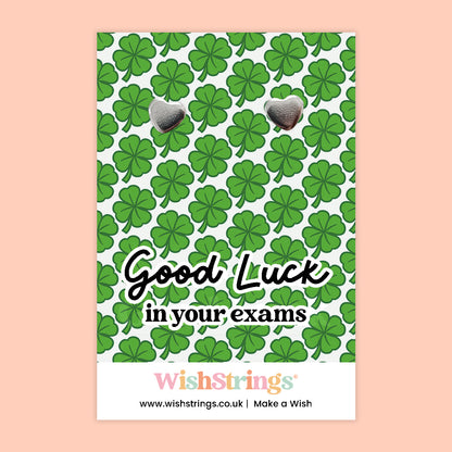 WishStrings ‘A Little Wish for a Wonderful New Mum’ Heart Stud Earrings on Gift Card | New Mum Gift | Hypoallergenic & Nickel-Free | Handmade in the UK