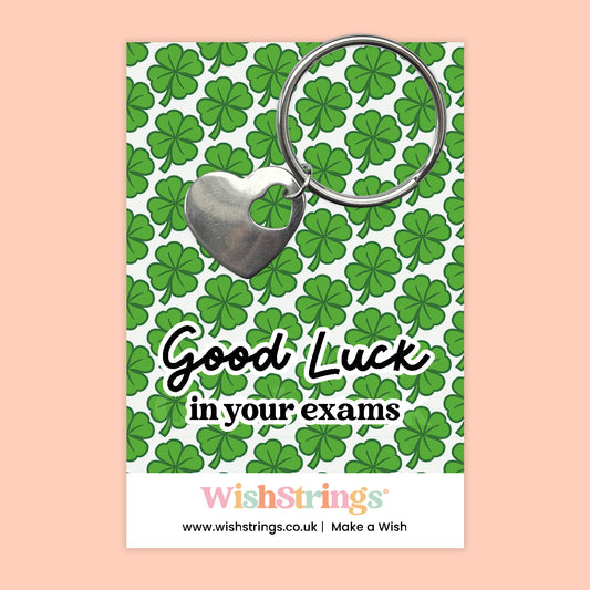 Good Luck in Your Exams - Heart Keyring