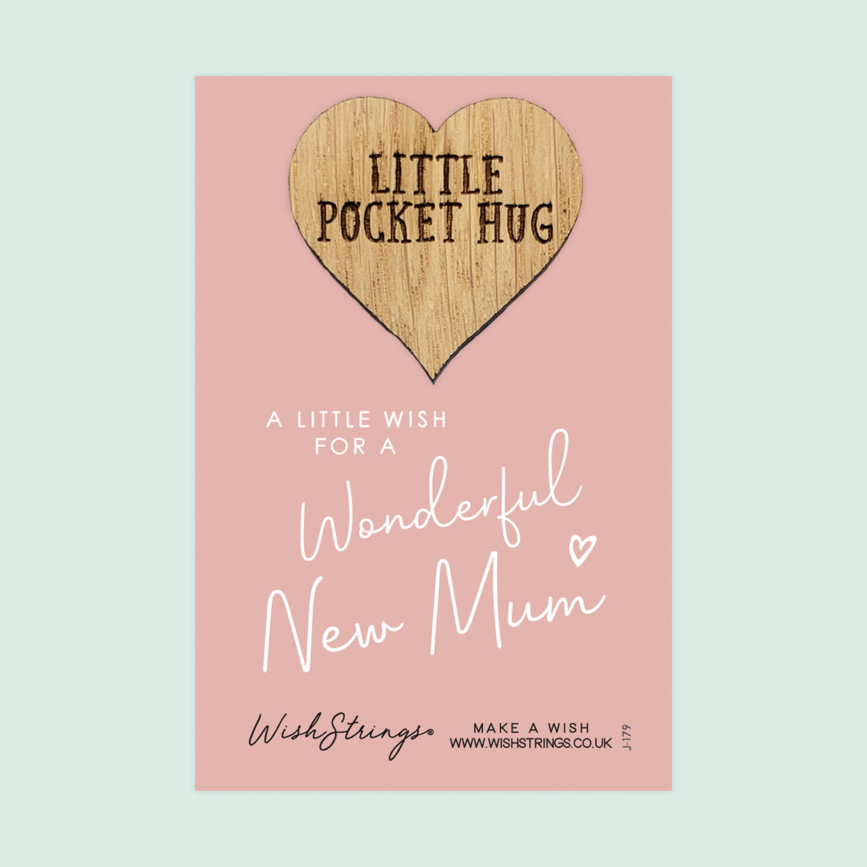 New Mum - Little Pocket Hug - Wooden Heart Keepsake Token