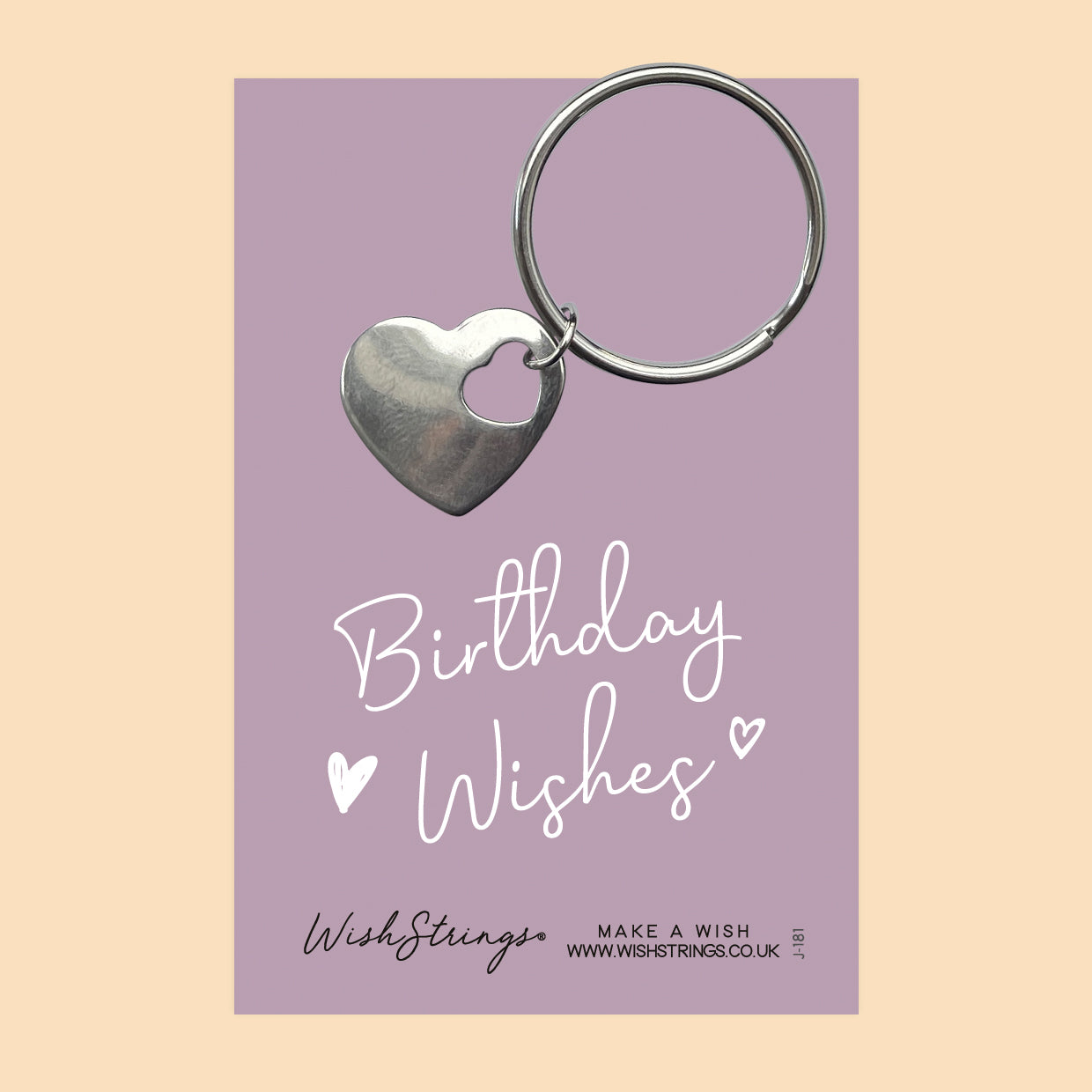 Birthday Wishes - Heart Keyring