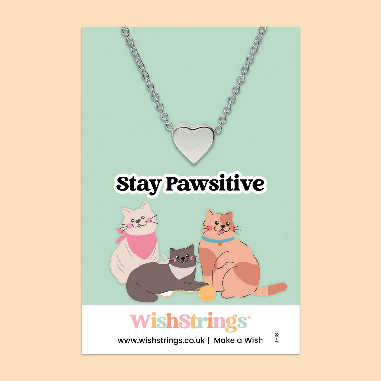 Stay Pawsitive - Heart Necklace