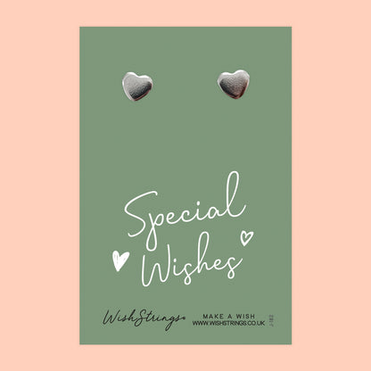 Special Wishes - Silver Heart Stud Earrings | 304 Stainless - Hypoallergenic