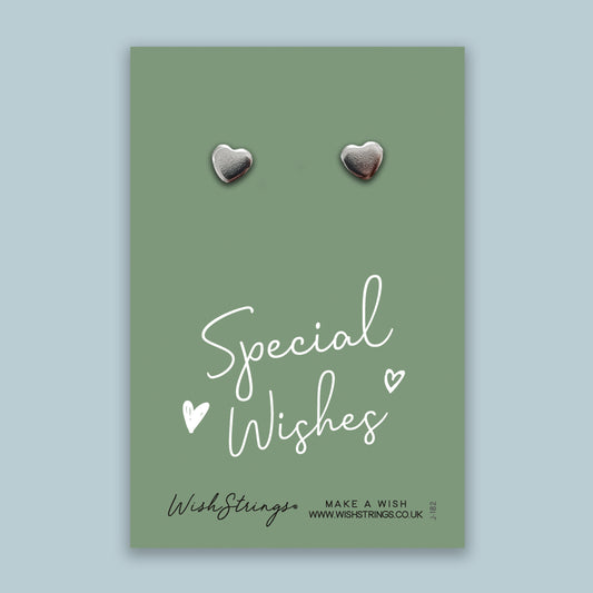 Special Wishes - Silver Heart Stud Earrings | 304 Stainless - Hypoallergenic