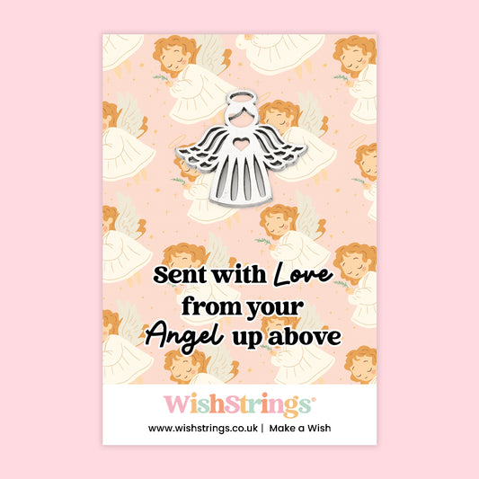 Angel Charm Token – Sent with Love from Your Angel Up Above | Remembrance Gift for Comfort and Peace | Spiritual Sympathy Keepsake