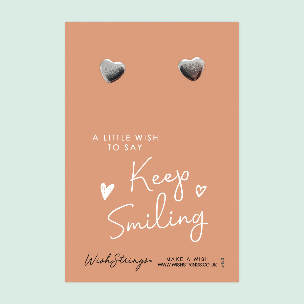 Keep Smiling - Silver Heart Stud Earrings | 304 Stainless - Hypoallergenic