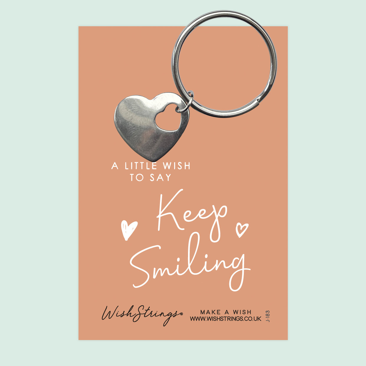 Keep Smiling - Heart Keyring