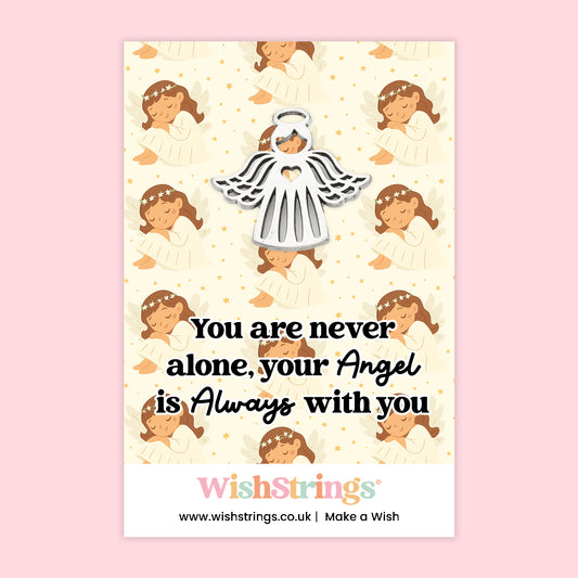 Angel Charm Token – You Are Never Alone, Your Angel Is Always With You | Comfort Gift for Strength and Support | Guardian Angel Keepsake