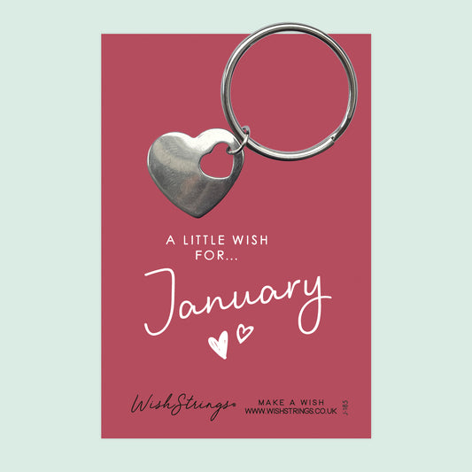 January - Heart Keyring