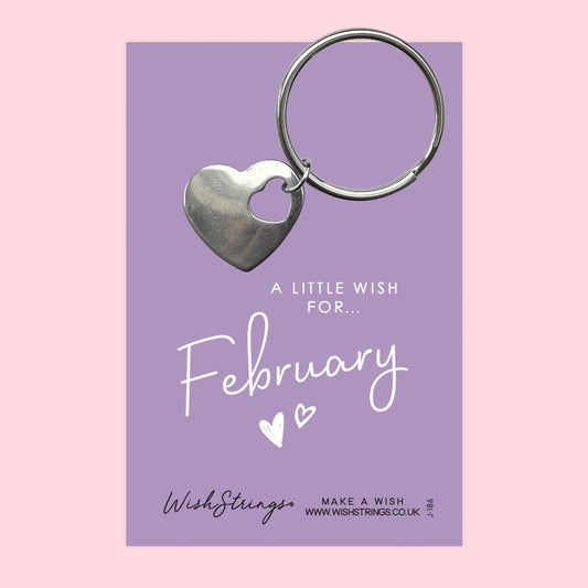 February - Heart Keyring