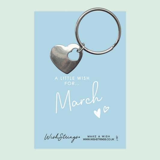 March - Heart Keyring