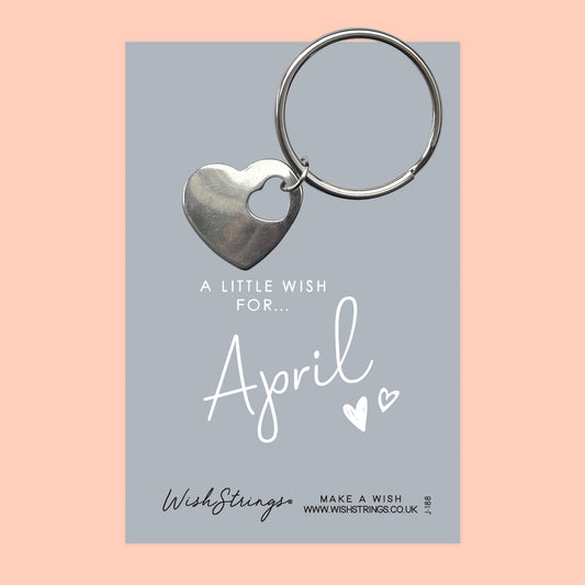 April - Heart Keyring