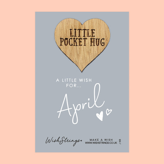 Pocket Hug - April Birth Month | Thoughtful Birthday Gift | Keepsake Token for Celebrating April Birthdays