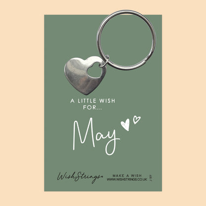 May - Heart Keyring