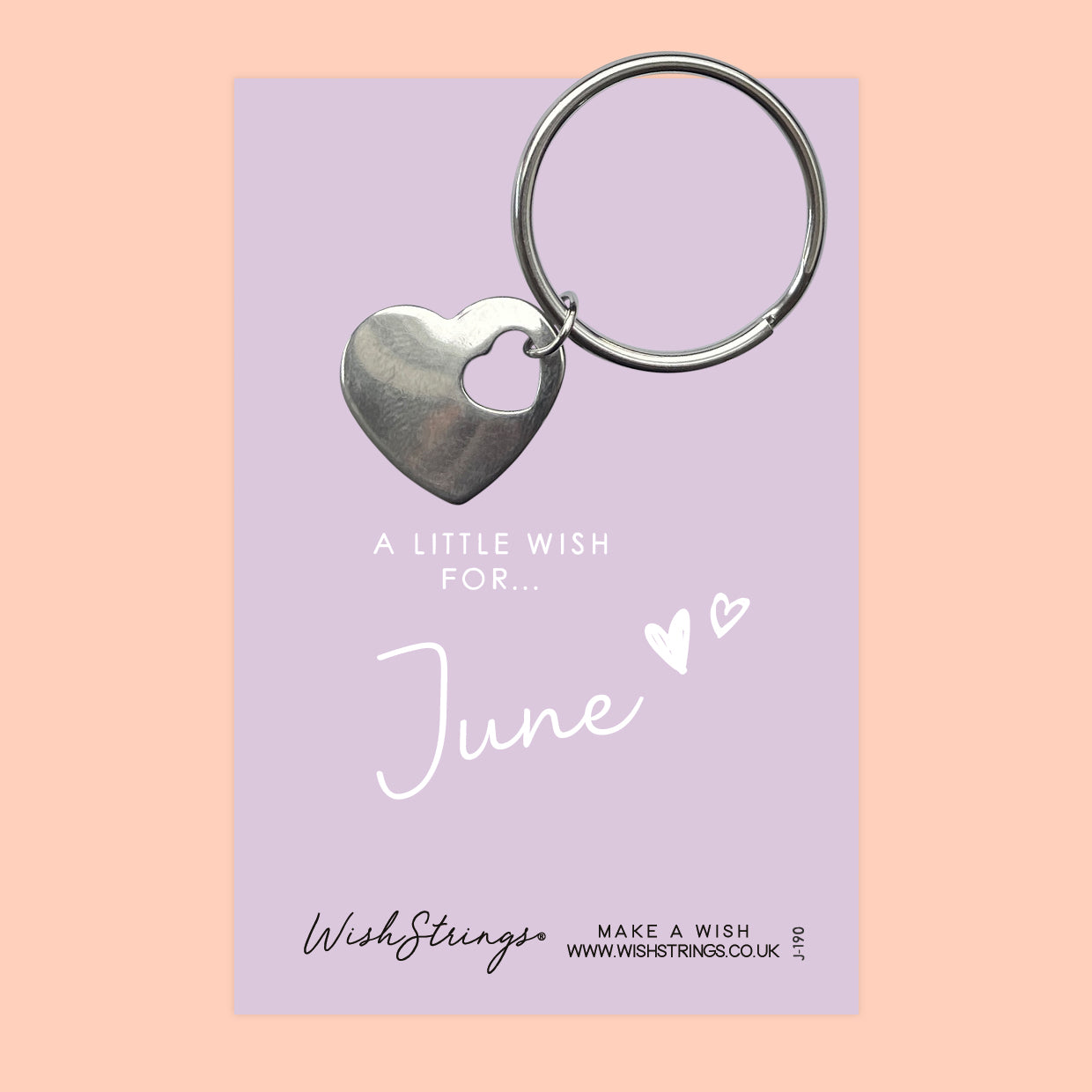 June - Heart Keyring