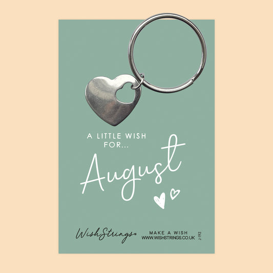 August - Heart Keyring