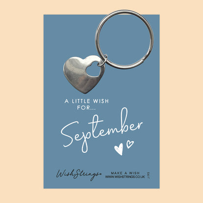 September - Heart Keyring