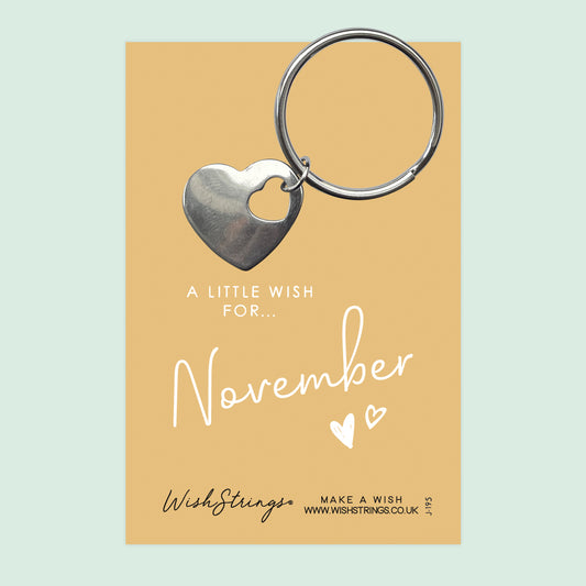 November - Heart Keyring