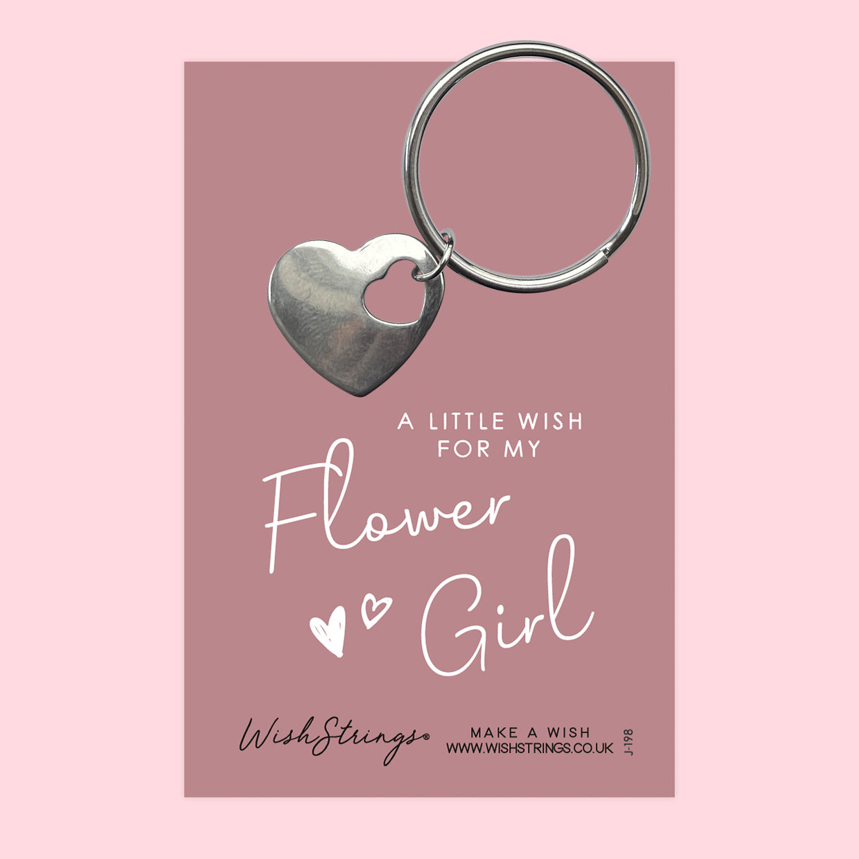 Flower Girl - Heart Keyring