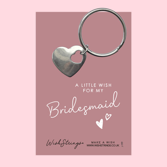 Bridesmaid - Heart Keyring