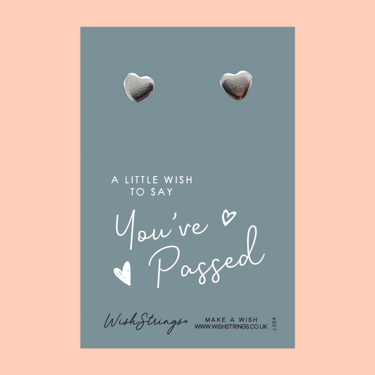 You've Passed - Silver Heart Stud Earrings | 304 Stainless - Hypoallergenic