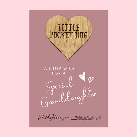 SALE - GRANDDAUGHTER - Oak Pocket Hug Token | S147