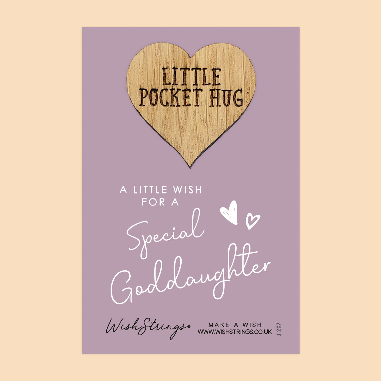 Special Goddaughter - Little Pocket Hug - Wooden Heart Keepsake Token