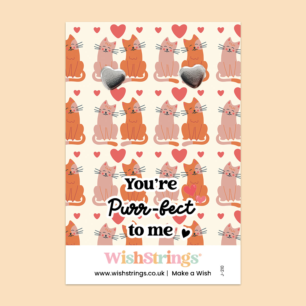 You’re Purr-fect to Me - Silver Heart Stud Earrings | 304 Stainless - Hypoallergenic