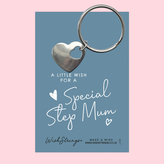 Step Mum - Heart Keyring