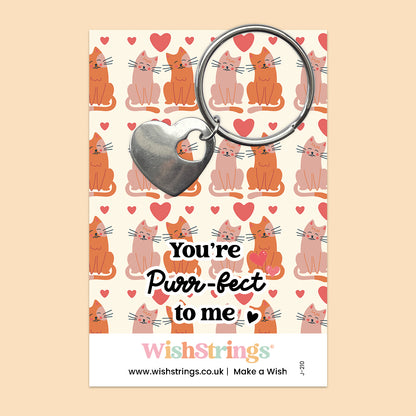 You’re Purr-fect to Me - Heart Keyring