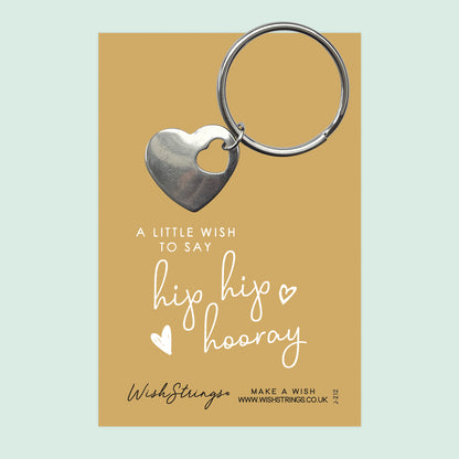 Hip Hip Hooray - Heart Keyring