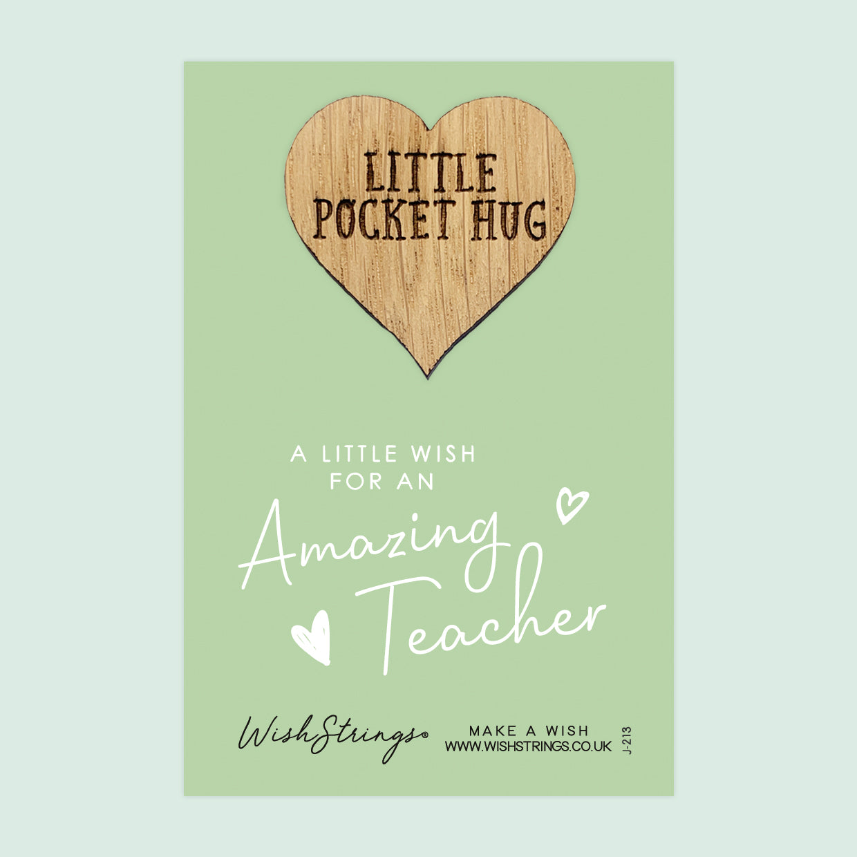 Amazing Teacher - Little Pocket Hug - Wooden Heart Keepsake Token