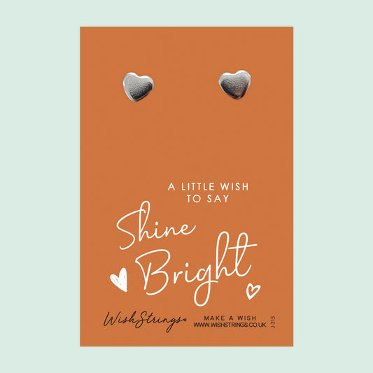 Shine Bright - Silver Heart Stud Earrings | 304 Stainless - Hypoallergenic