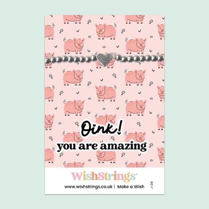 Oink! You Are Amazing - Heart Stretch Bracelet